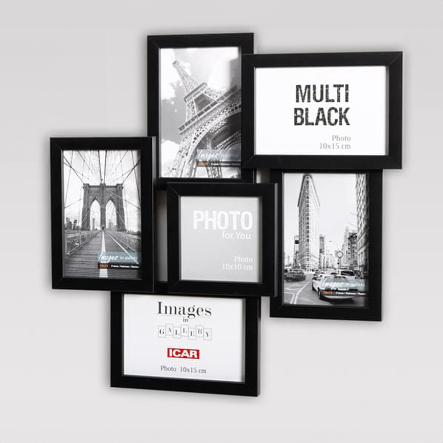 Holzrahmen Galerie MULTI BLACK 61 2 schwarz